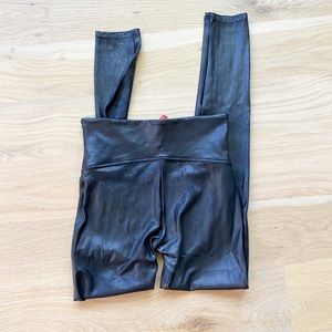 SPANX faux leather high rise leggings in black